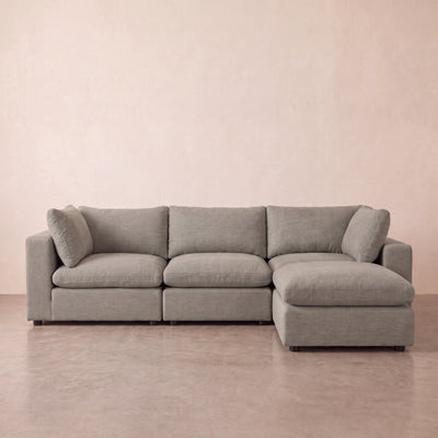Aspen Cloud Petite Sectional + Ottoman (4-Piece)