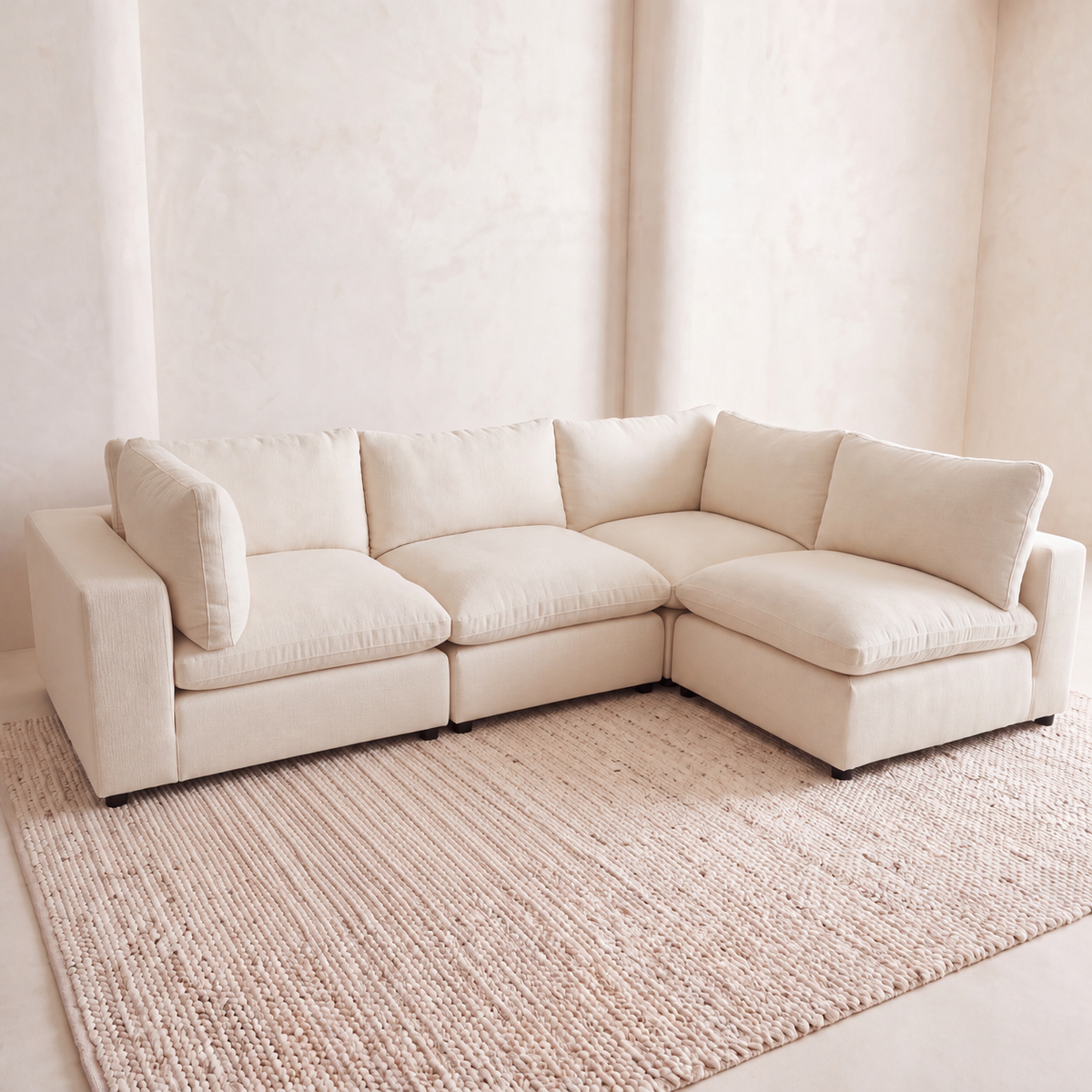 Aspen Cloud Petite L-Shape Sectional (4-Piece)