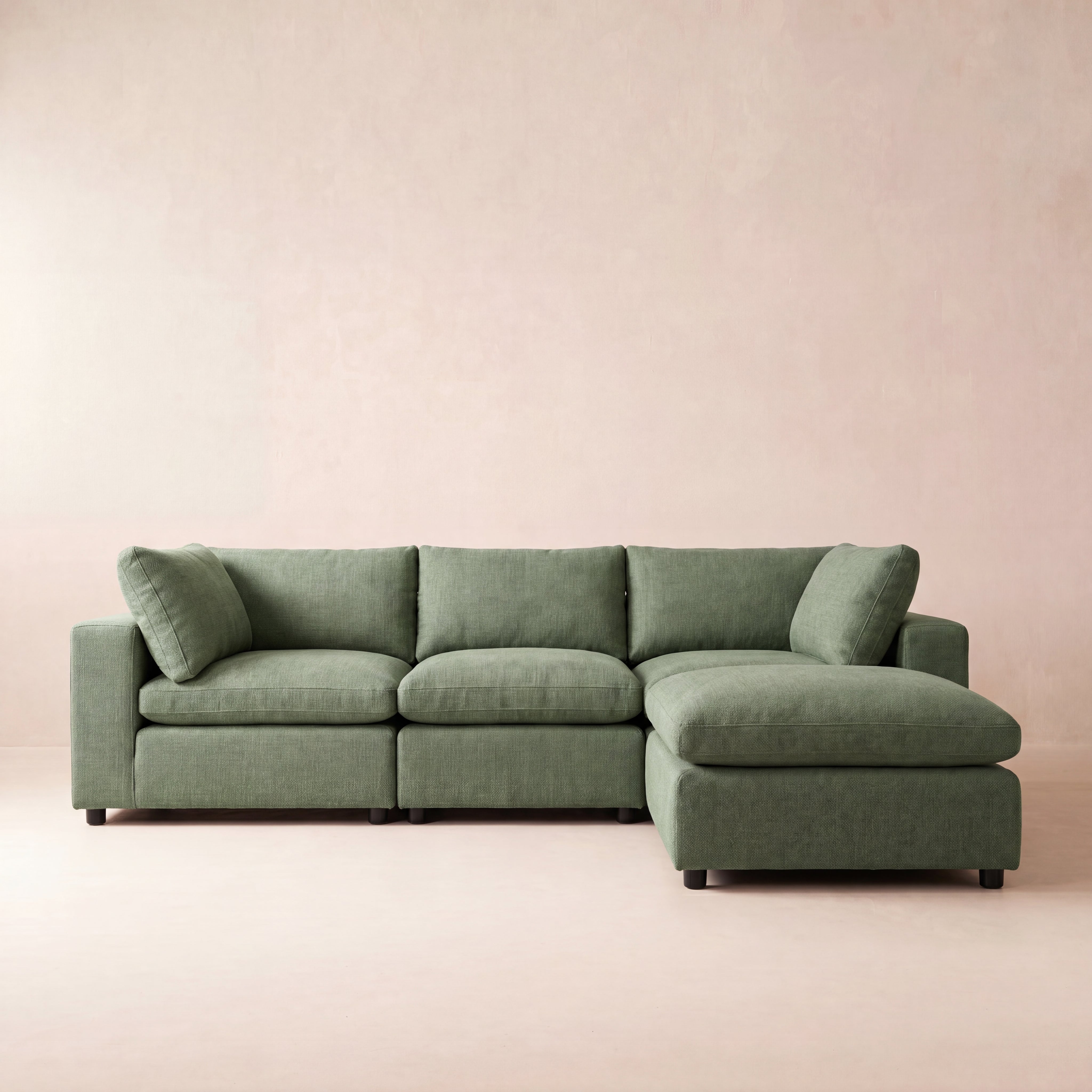 Petite Aspen Cloud Sectional + Ottoman (4-Piece)