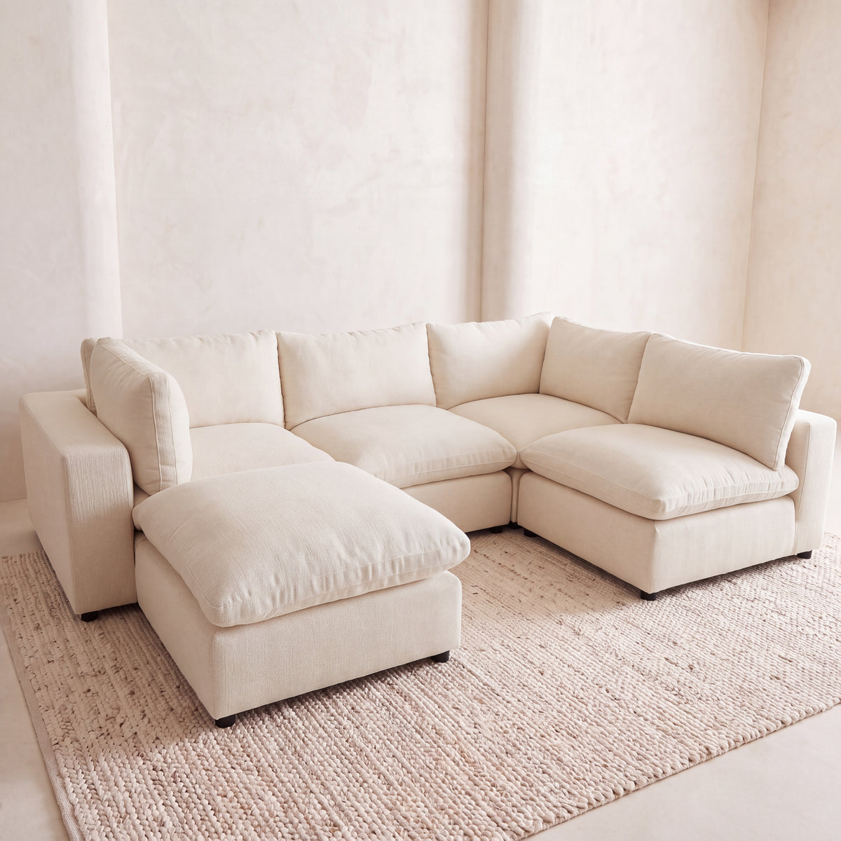 Aspen Cloud Petite U-Shape Sectional (5-Piece)
