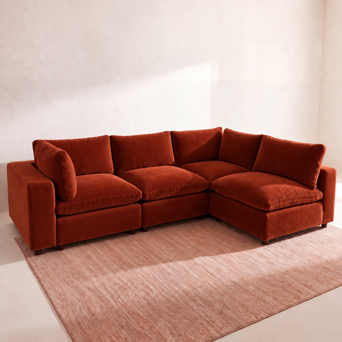 Aspen Cloud Petite L-Shape Sectional (4-Piece)