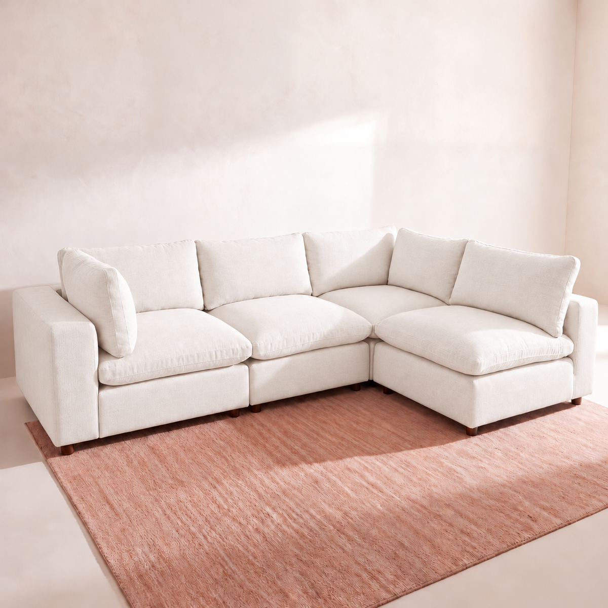 Aspen Cloud Petite L-Shape Sectional (4-Piece)
