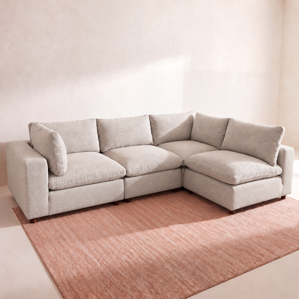 Aspen Cloud Petite L-Shape Sectional (4-Piece)