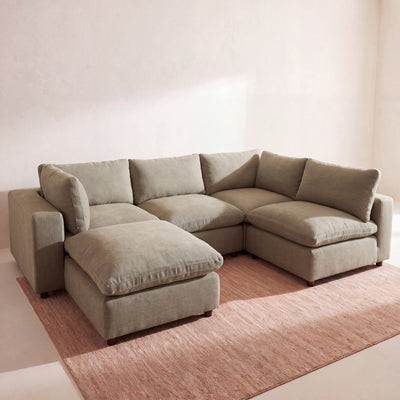 Aspen Cloud Petite U-Shape Sectional (5-Piece)