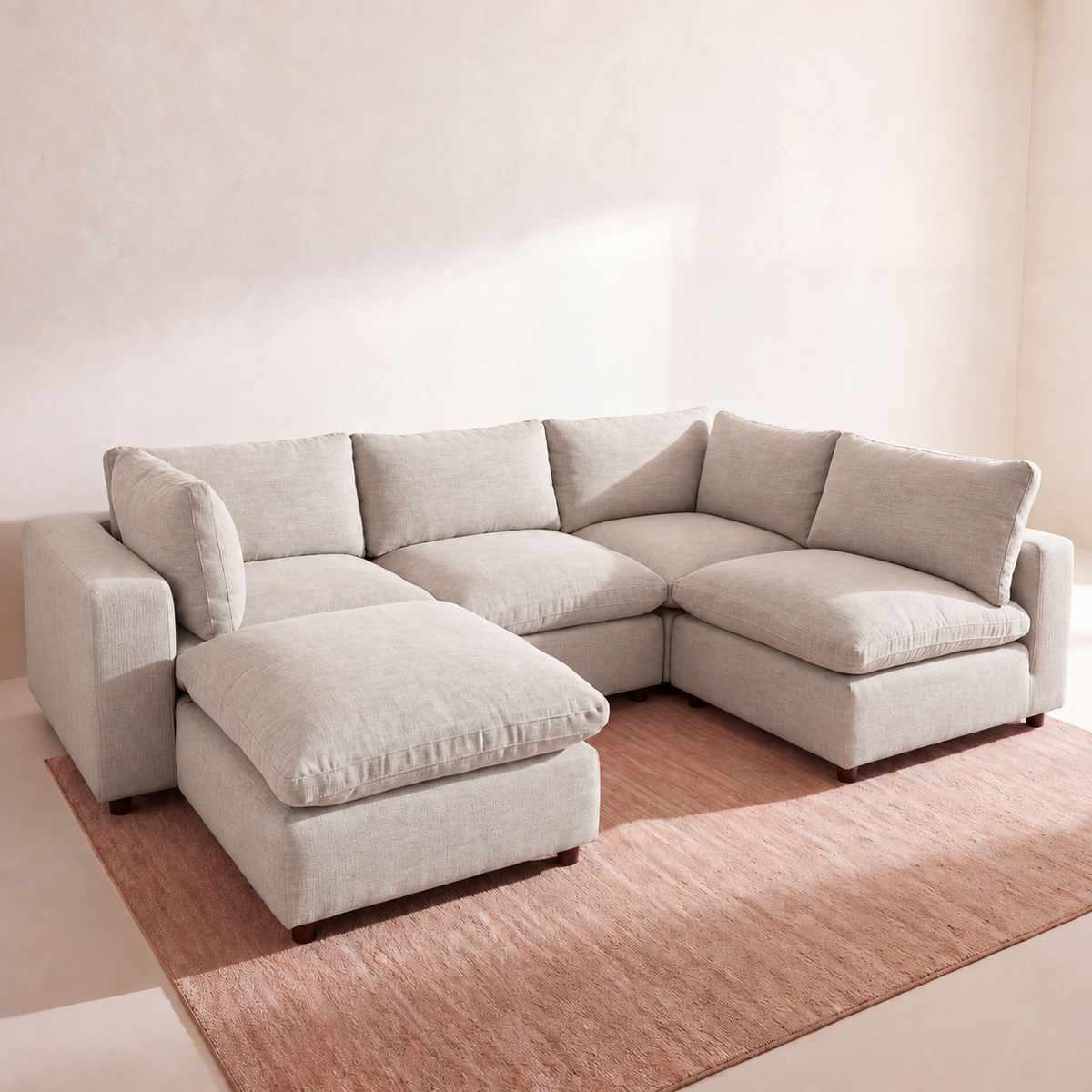 Aspen Cloud Petite U-Shape Sectional (5-Piece)