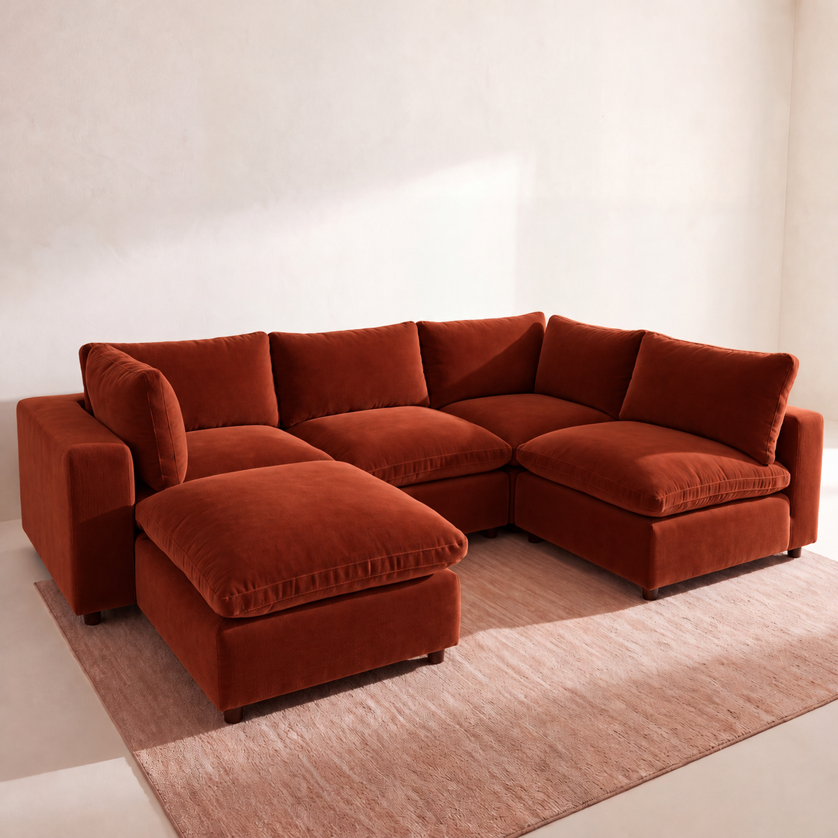 Aspen Cloud Petite U-Shape Sectional (5-Piece)