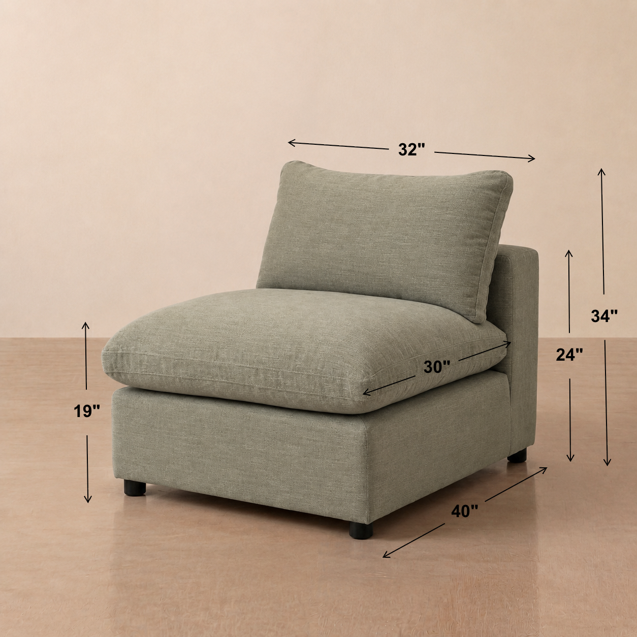 Aspen Cloud Petite Armless