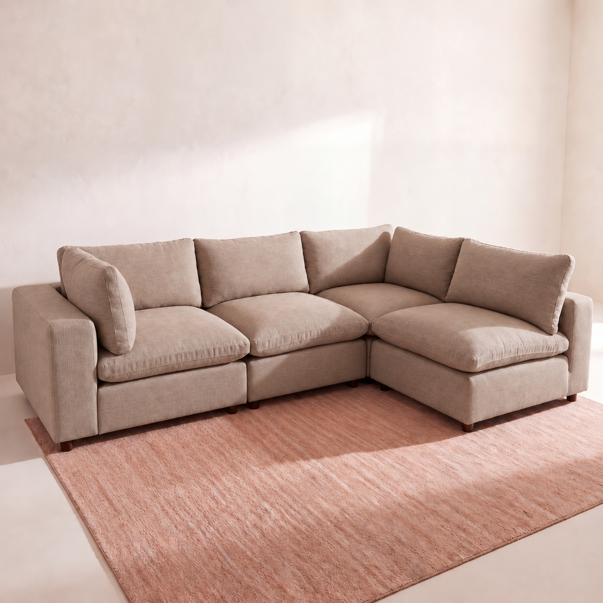 Aspen Cloud Petite L-Shape Sectional (4-Piece)