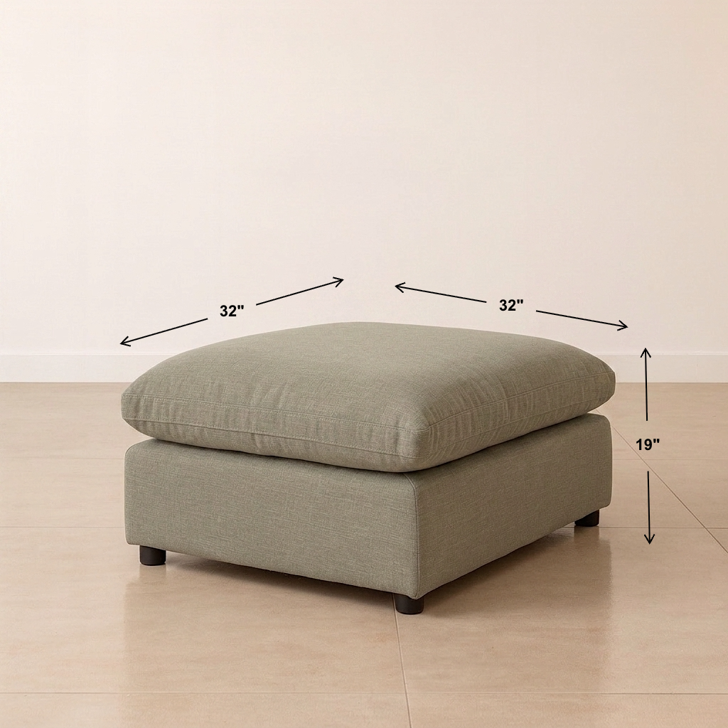 Aspen Cloud Petite Ottoman