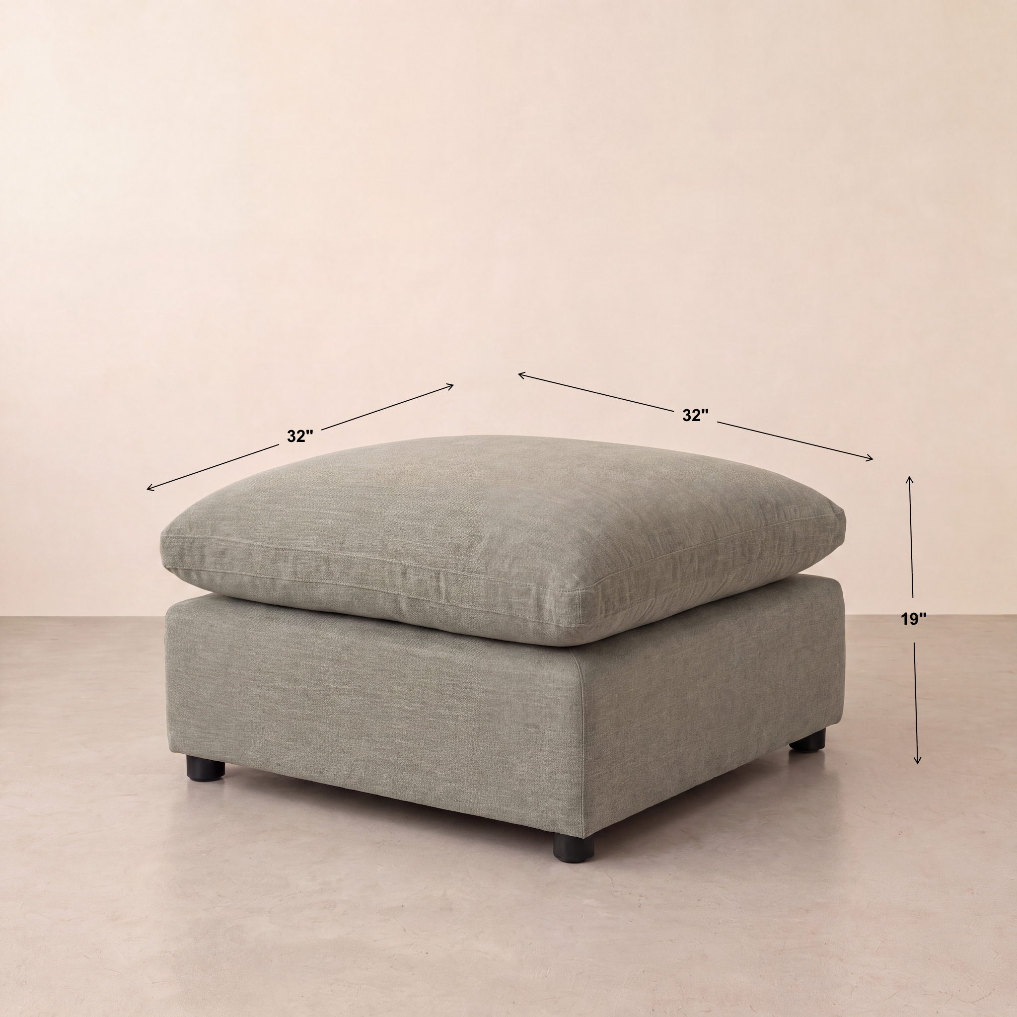 Aspen Cloud Petite Ottoman
