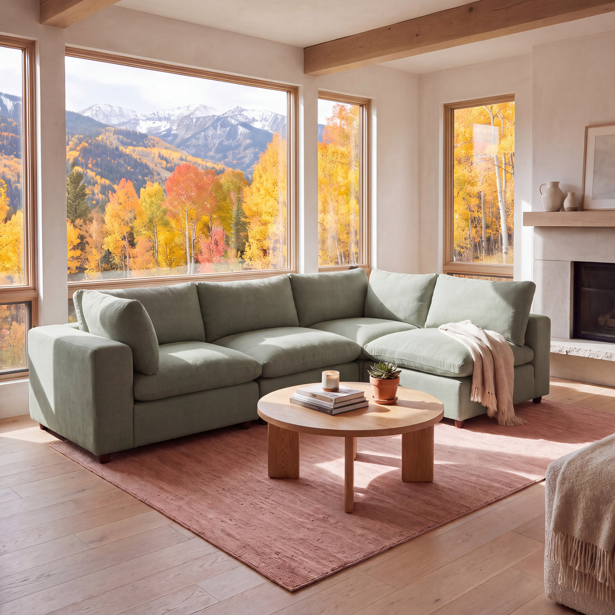 Aspen Cloud Petite L-Shape Sectional (4-Piece)
