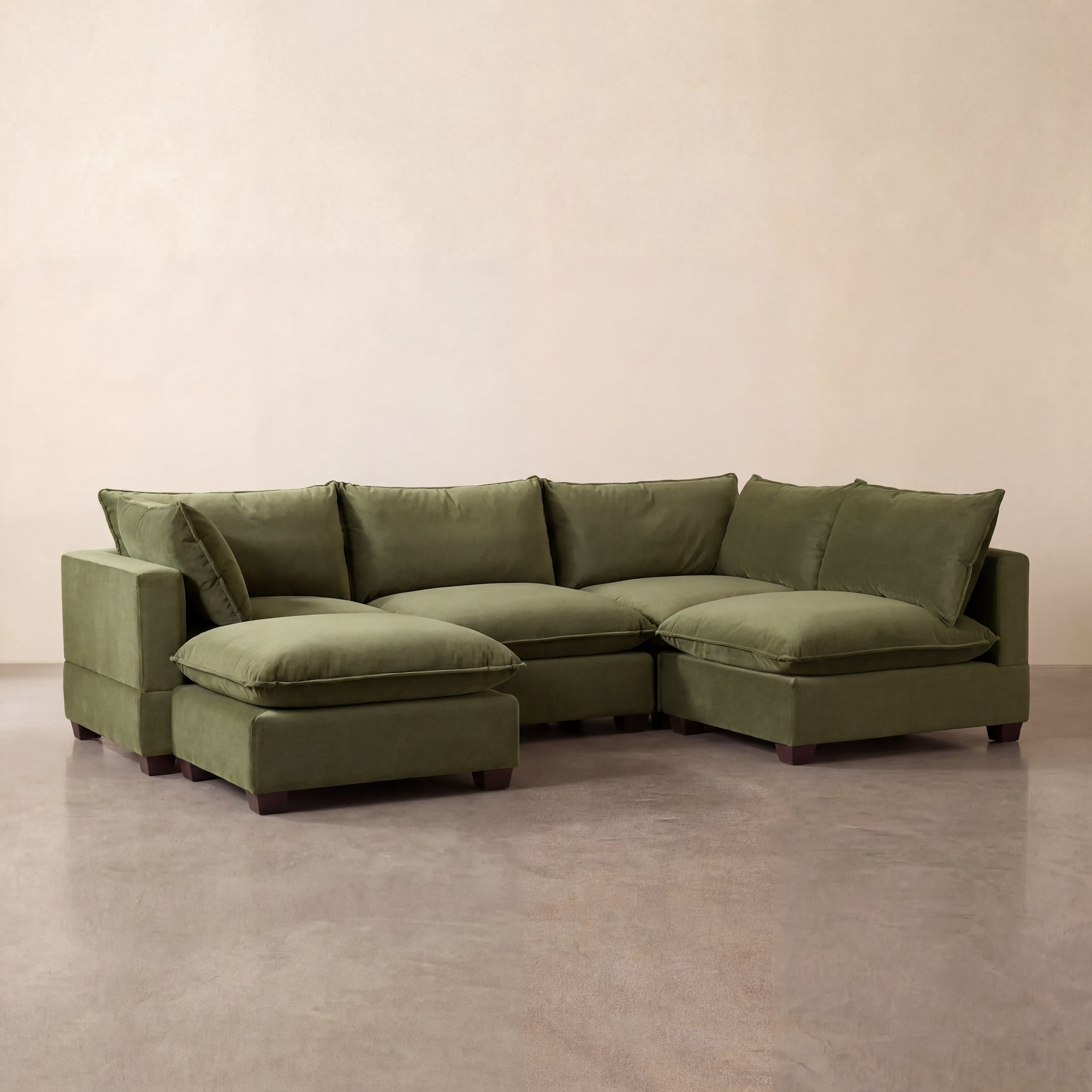 Aspen Cloud U-Shape Sectional (5-Piece)