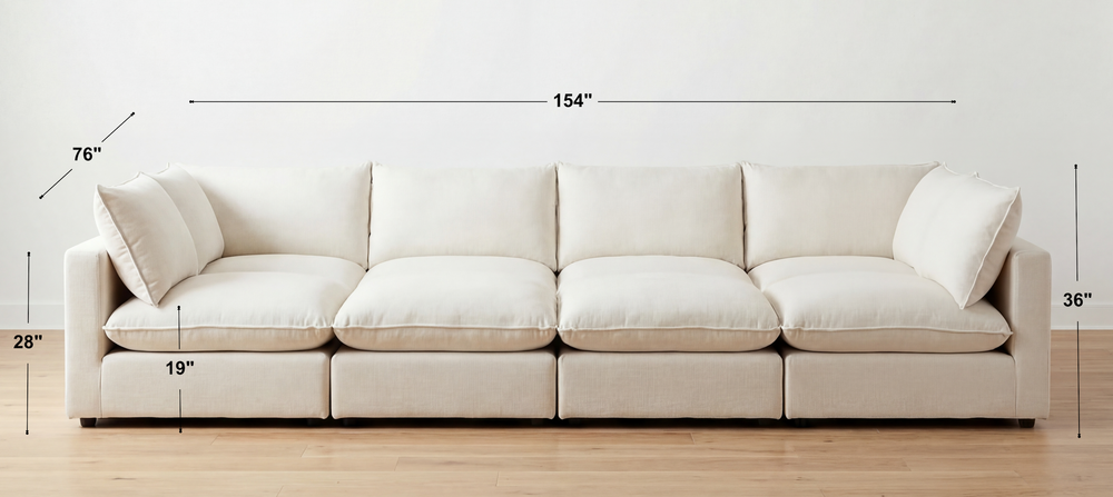 Dimensions for Aspen Cloud Grand Pit Sectional (8-Piece)