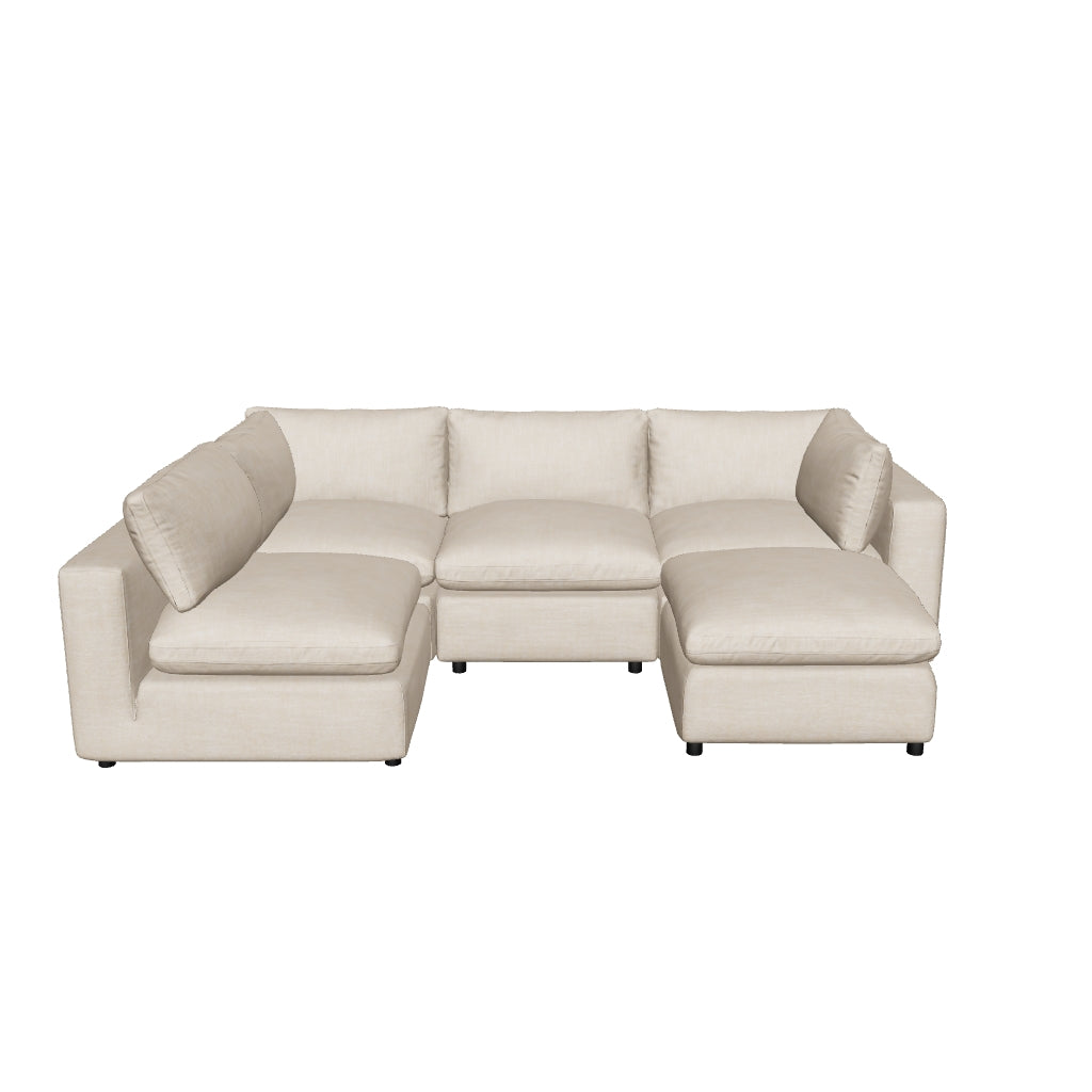 Aspen Cloud Petite U-Shape Sectional (5-Piece)