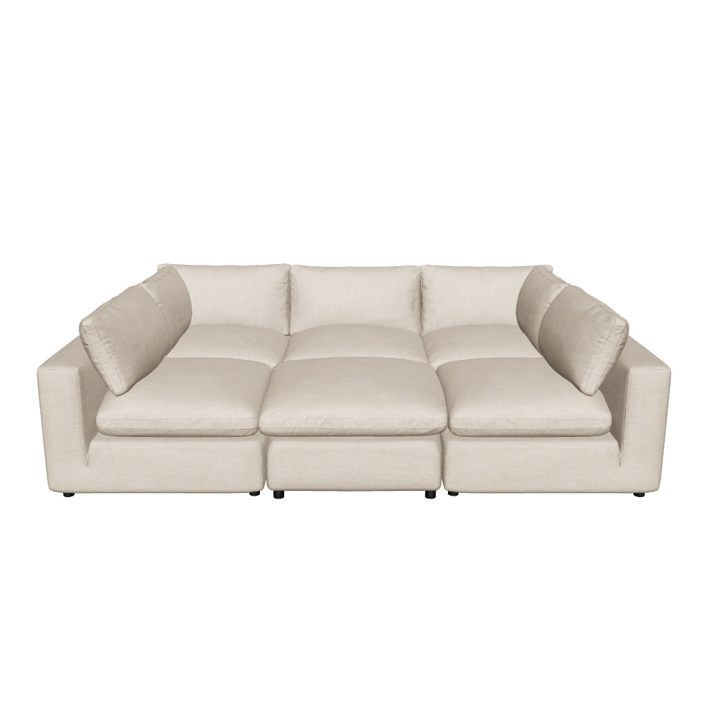 Aspen Cloud Petite Pit Sectional (6-Piece)