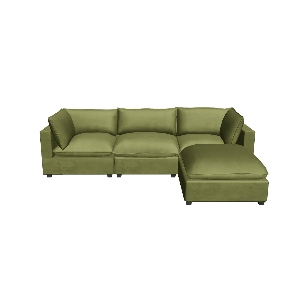 Aspen Cloud Sectional + Ottoman (4-Piece)